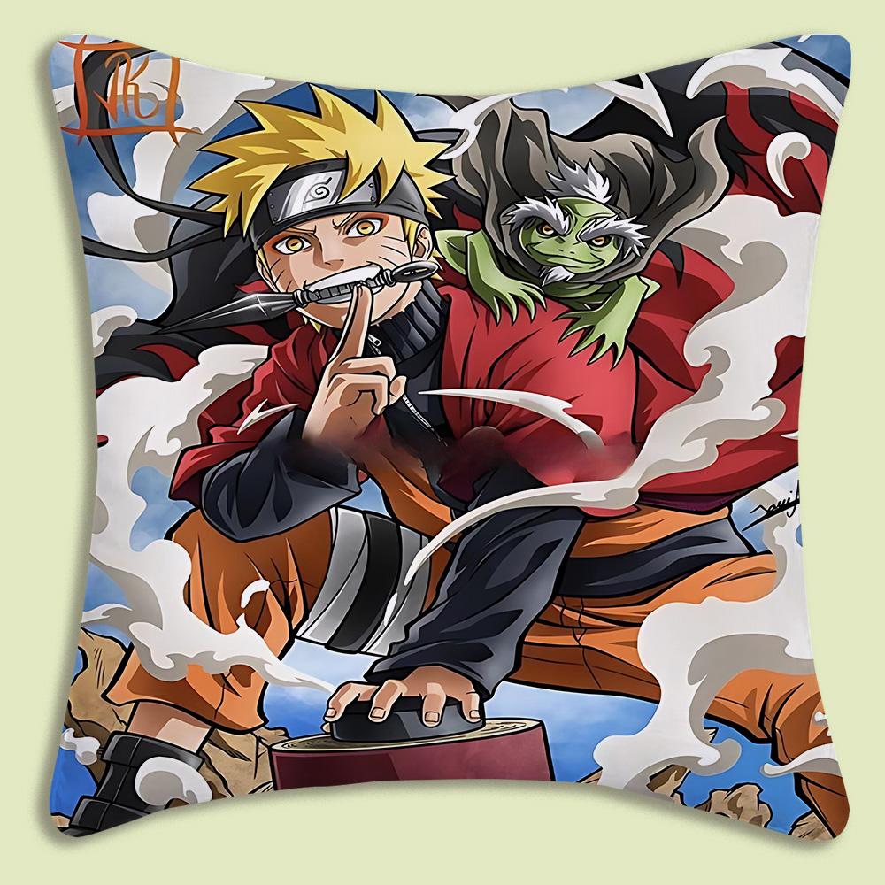 Hot Cartoon Anime Cool NNARUTOS Pillow Covers Cartoon Sofa Decorative Home Doublesided Printing Short Plush Cute Cushion Cover