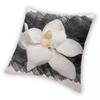 Magnolia Flower Full Bloom Square Pillowcase Polyester Linen Velvet Pattern Zip Decor Throw Pillow Case Bed Cushion Cover