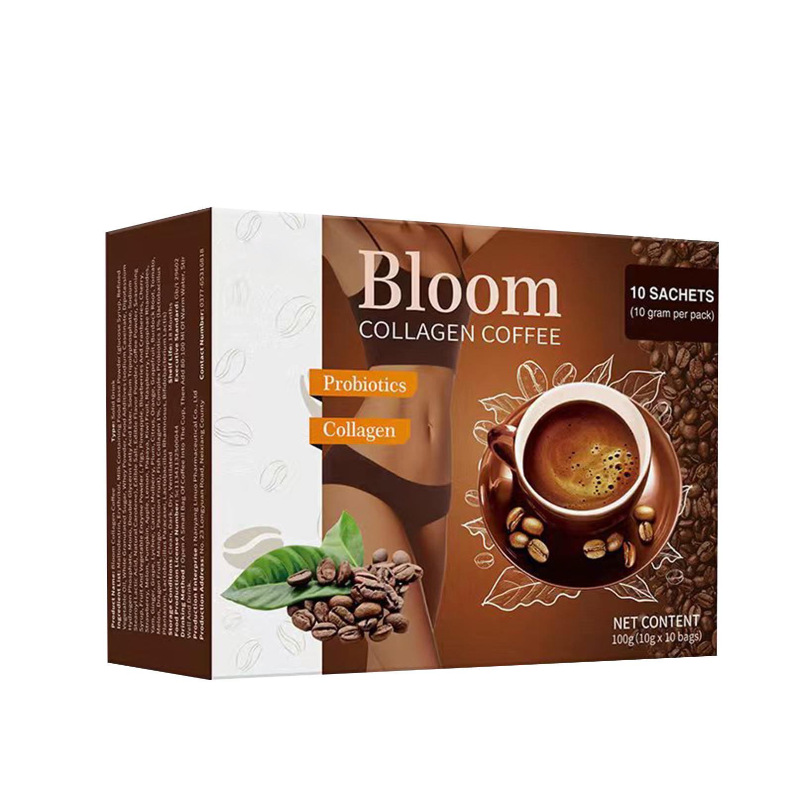 Bloom Кофе с коллагеном и пробиотиками, 10 г x 10 пакетиков. Ежедневный напиток для здоровья.
