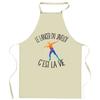 Kitchen Apron - Planetee - "Javelin Throw It's Life" Pattern - Durable Cotton - Printed In France