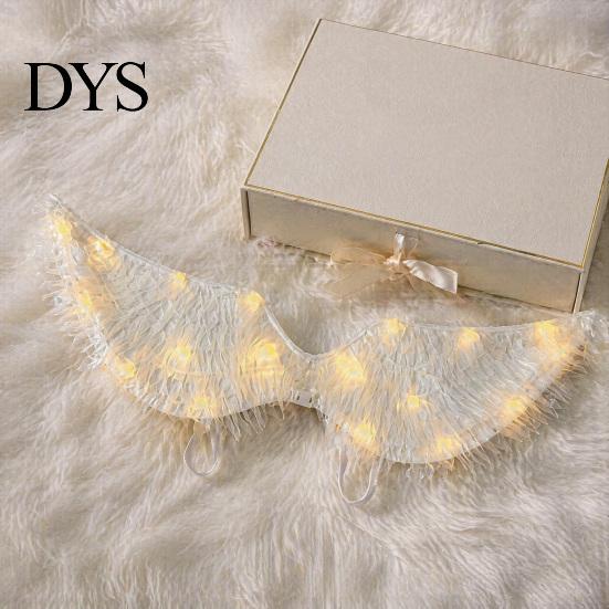 LED Costume Accessories Light-Up Angle Wing, Glowing Feather Wing for Kids Girls, Wings with Lights Fairy Props Christmas Halloween Stage Performance