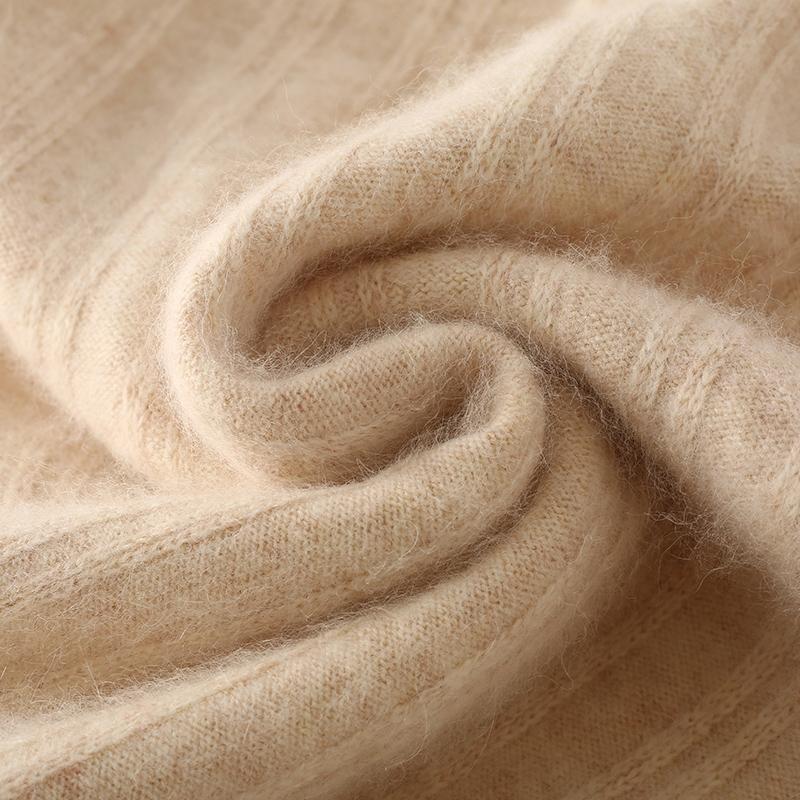 Women's Cashmere Sweater Qinghe Cashmere 30% Cashmere 30% Mink 30% Wool 10% Nylon Women's Autumn and Winter Thick Cashmere Pullover Soft and Warm