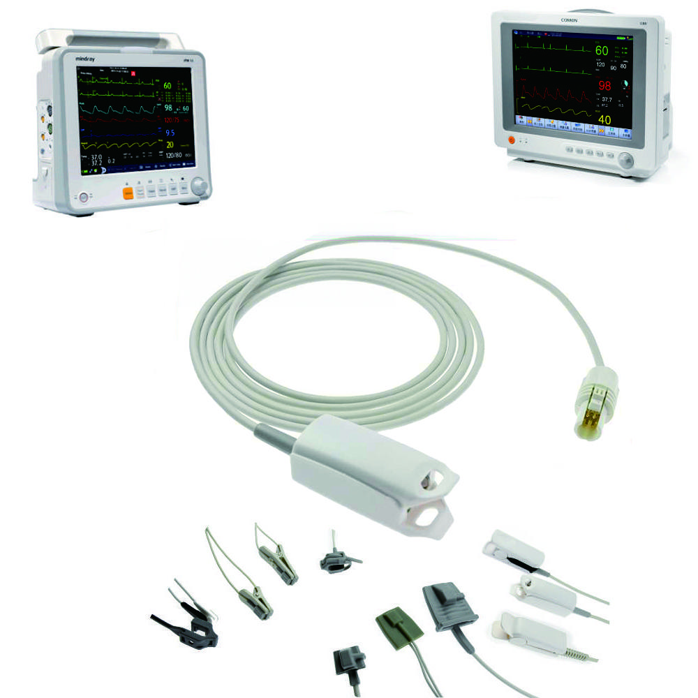 Kompatibel mit neuen Patientenmonitoren von M&B, wiederverwendbarem SPO2-Sondensensor, SPO2-Fingersensor, Überwachung der Blutsauerstoffsättigungsdaten