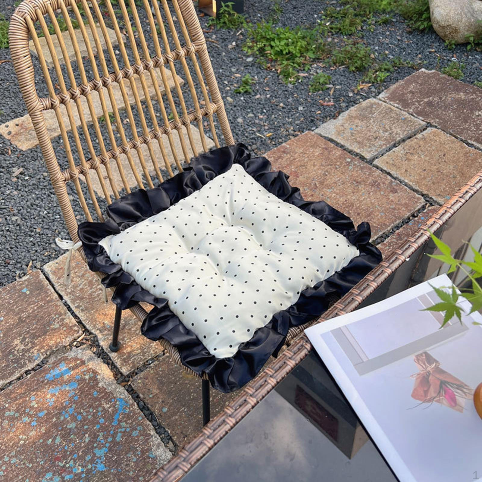 

Chair Cushion Pad Practical Non Slip Convenient Comfortable Seat for Dining Home Apricot Color Dots