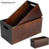 Wood Open Storage Boxes Mail Organizer Bins Letter Holder Box Rustic Wooden Boxes for Storage Nesting Storage Box Set 2