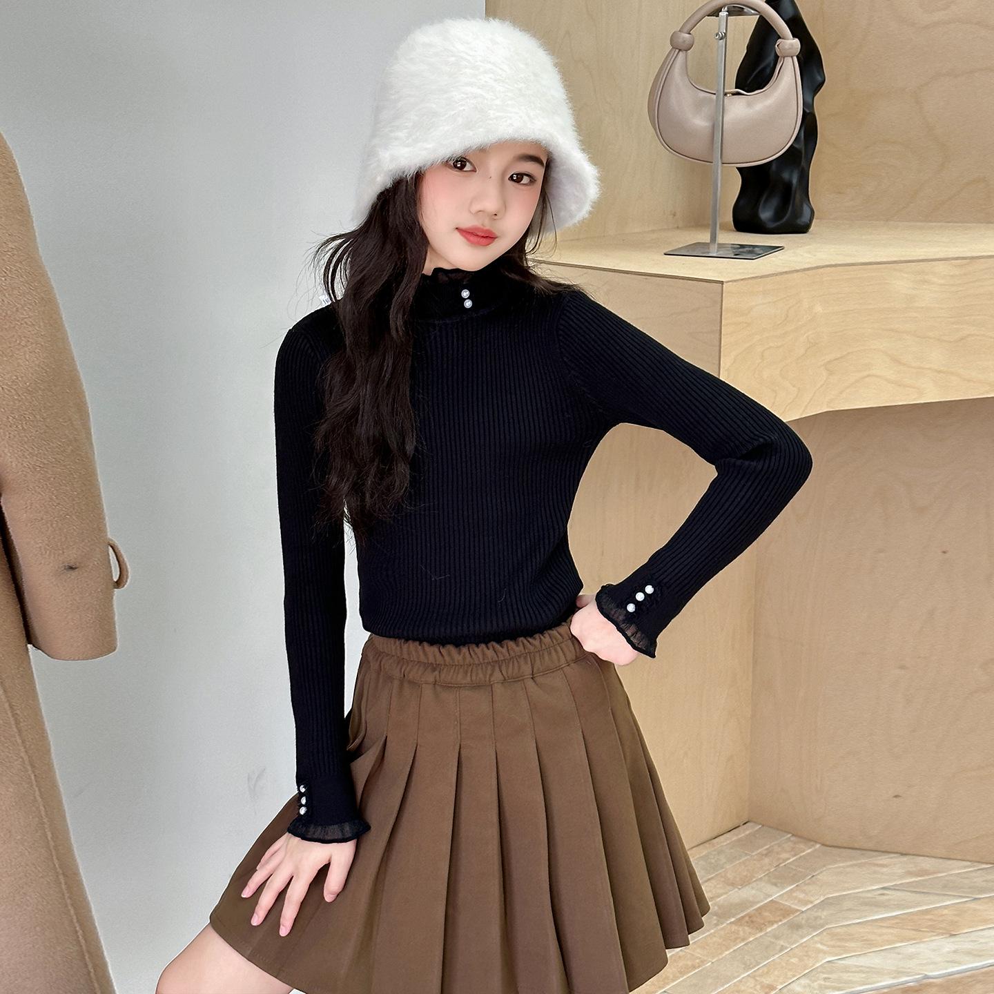 

Autumn 2025 Korean Style Versatile Knit Sweater for Girls 150 cm