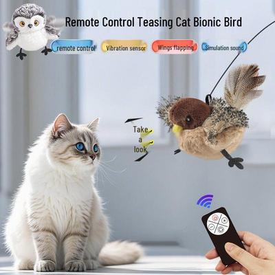 Intelligentes elektrisches flatterndes Vogel-Katzen-Spielzeug - Langeweile-Linderung und Stimulation zum Selbstspielen