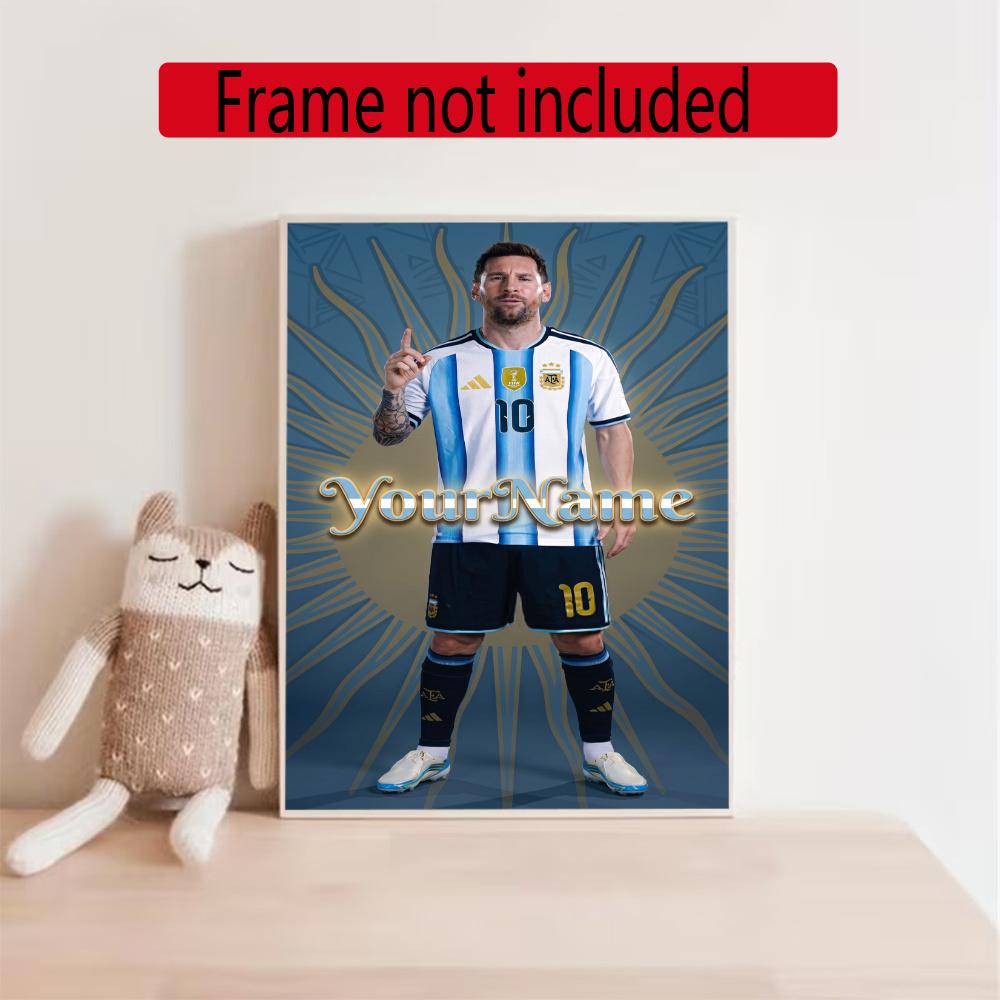 Messi Customize Your Name Diamond Painting Round Diamond Diy Frameless Holiday Artwork Suitable For Home Office Wall Decoration