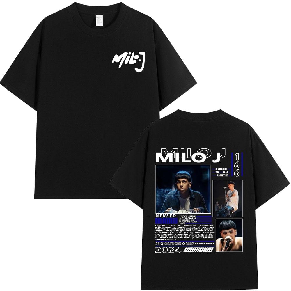 Rapper Milo J 166 Album Merch T Shirts Unisex Women Clothing Fashion Hip Hop Tshirt Cotton Casual Short Sleeve Tshirts Streetwear