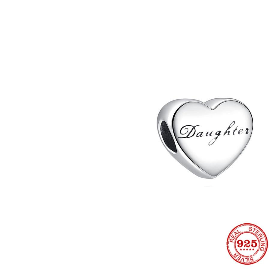 Nový Měděný Bratr Sestra Máma Táta Syn Dcera Manželka Srdce Přívěsek Korálek Pro Ženy Pasuje na Originální Náramek Diy Šperky