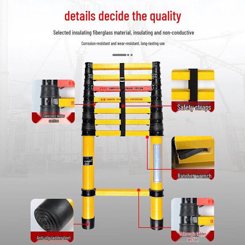 Fiberglass Insulated Telescopic Ladder