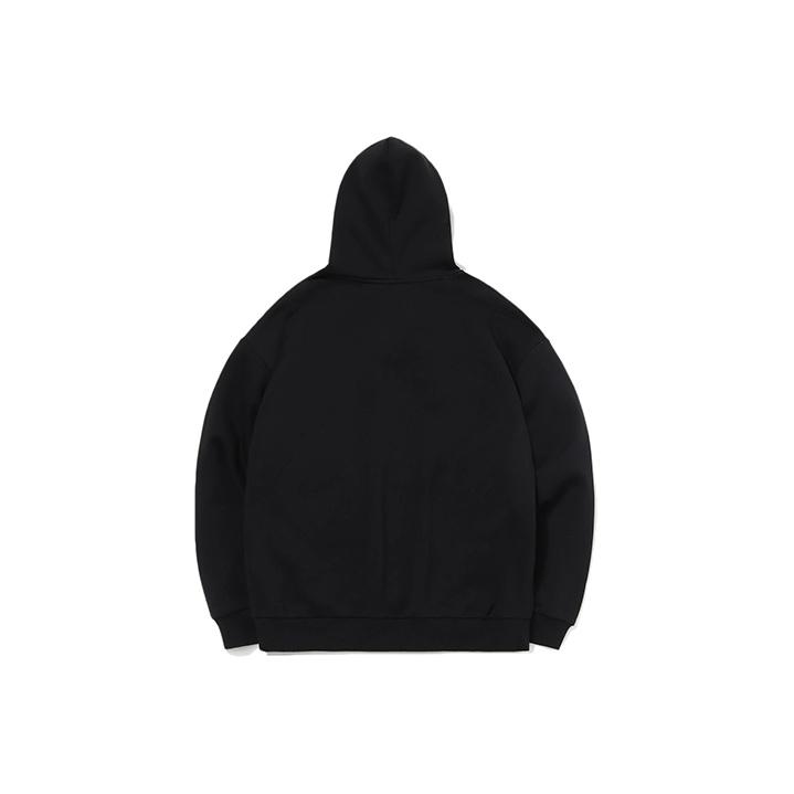Li Ning Sports Fashion Series Embroidered Logo Loose Hooded Fleece Sweatshirt Unisex sweatshirt Black AWDRC33-2