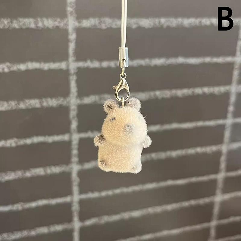 

3D Флокированный Милый Подвеска в виде животного Капибара Шнурок для телефона Подвесной Шарм Брелоки Аксессуары для DIY Ювелирные изделия Подарки для девушек
