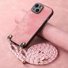 Luxury Crossbody PU Leather Lanyard Mobile Phone Case with Holster for iPhone 17 Air 16 15 14 13 12 11 Pro Max