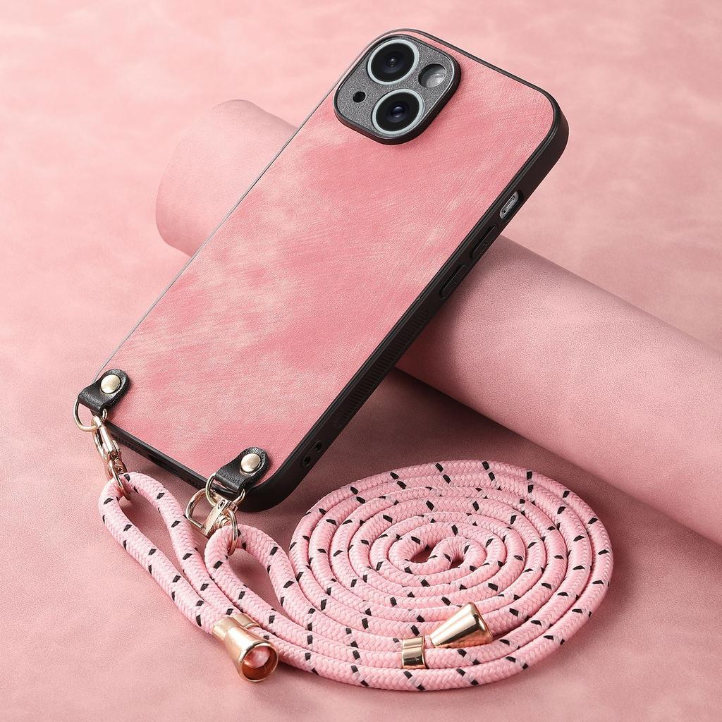 Luxury Crossbody PU Leather Lanyard Mobile Phone Case with Holster for iPhone 17 Air 16 15 14 13 12 11 Pro Max