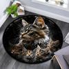 Kulatý koberec pro rodinu koček plemene Maine Coon, Koberec do obývacího pokoje, ložnice, k pohovce, herny, Dekorace, Protiskluzová podložka