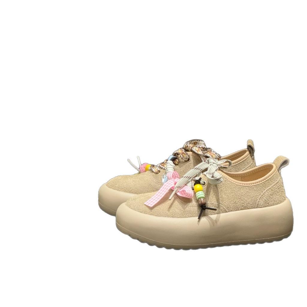 Niche thick baseplate shoes women's ins tide 2025 summer new design sense double shoelaces accessories heightening casual shoes women