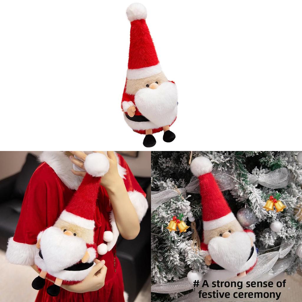 Santa Claus Stuffed Figure With Soft Short Pile For Christmas Party Gifts And Decor