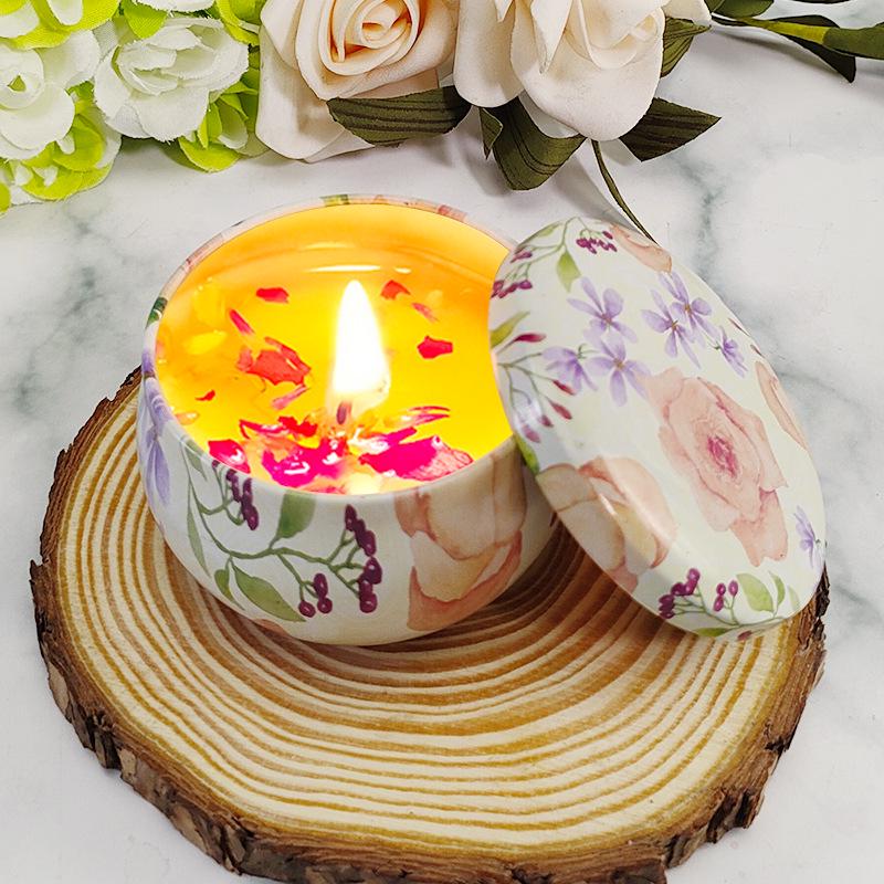 Scented Soy Candle - Romantic Fragrance with Dried Flowers, Ideal for Weddings, Valentine's, Birthdays, and Home Décor