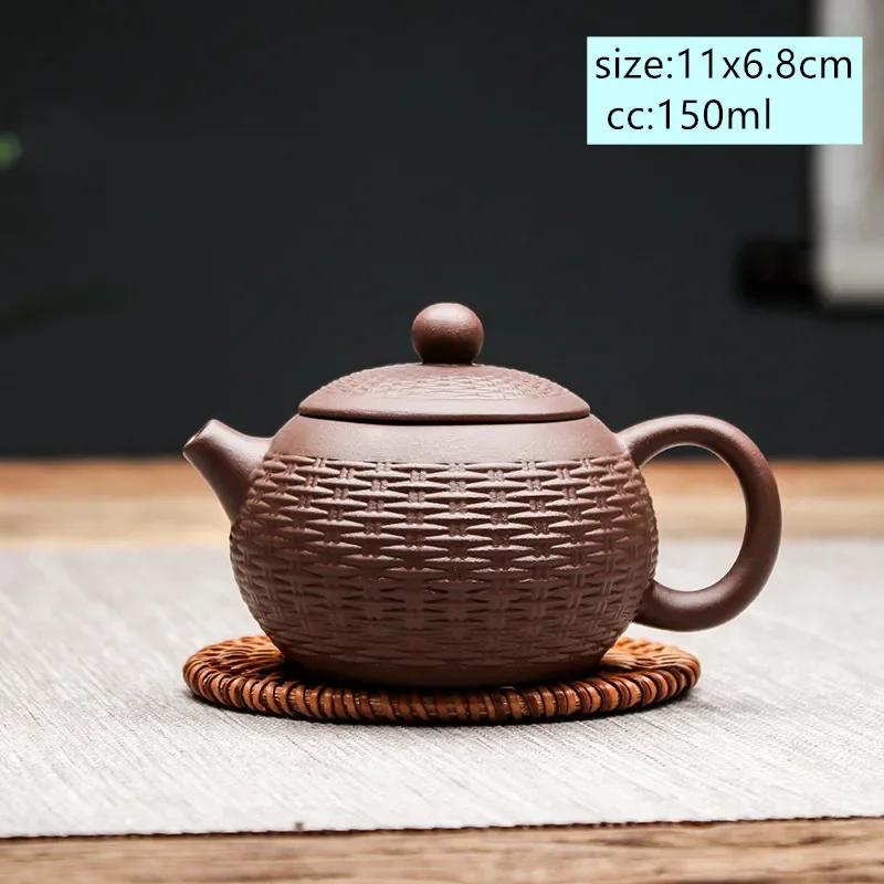 Chinese Yixing Tea Pot Large Capacity Purple Clay Xishi Filter Teapot Beauty Kettle Raw Ore Handmade Tea Set Authentic Drinkware