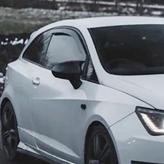 Glossy Black Side Mirror Cover Cap For Seat Leon MK2 FR Cupra Ibiza MK4 2009-12
