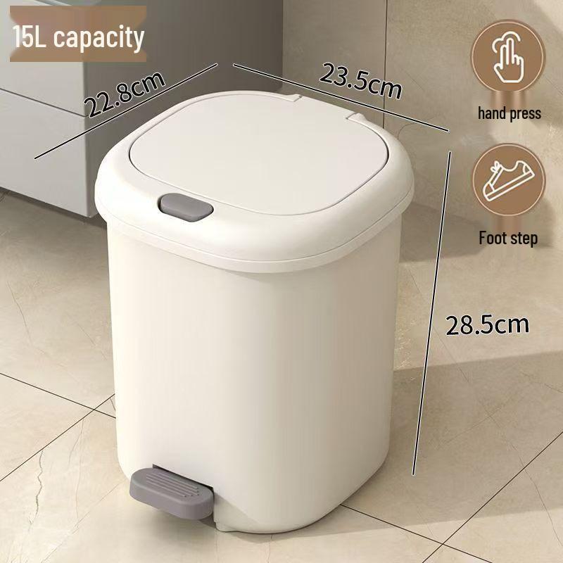 Large Capacity Foot-Operated Trash Can with Lid for Bathroom, Bedroom, Kitchen, and Living Room Medium [10L]