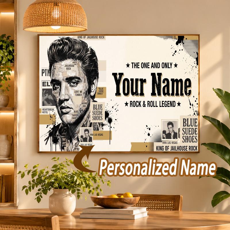 Custom Name Elvis Presley 5D Diamond Painting Personalized Full Drill Diamond Art Kit Gift