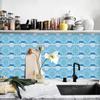 10 Pezzi Adesivi Piastrelle Blu Retro Mediterraneo - Pellicola Cristallo PVC Autoadesivi Decorazioni Murali - Murale Impermeabile da Applicare e Staccare per Cucina Bagno