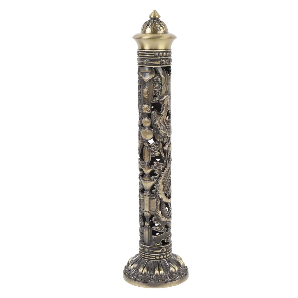 Vertical Incense Dragon Phoenix Retro Incense Tower Holder for Meditation Room Tea Room Decor