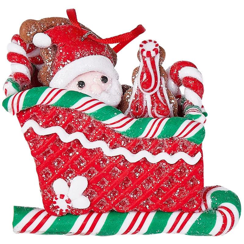 

Винтажное ПВХ Рождественские сани Подвесное украшение, Дизайн леденца, Праздничное украшение для елки, Аксессуар в винтажном стиле для рождественских празднований Sleigh old man-A коричневый