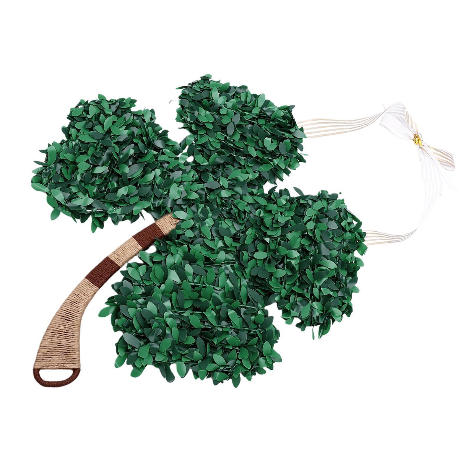 Lucky Clover Door Swag Multifunctional Plastic Artificial Lucky Clover Greenery Garland for Fireplace