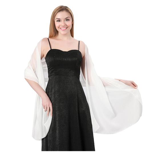 Atmungsaktiver Chiffon-Schal für Damen Damen-Schals und -Tücher Abendkleid, Uni-Schal, Weicher Schal Formelle Anlässe Eleganter Brautschal,