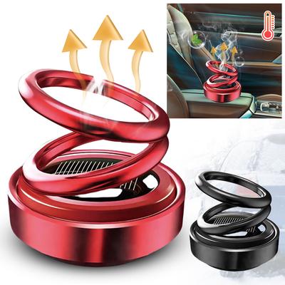 Solar Air Aromatherapy 360 Rotating Car Aromatherapy Double Ring Interior Decoration Car Air Freshener Auto Interior Accessories