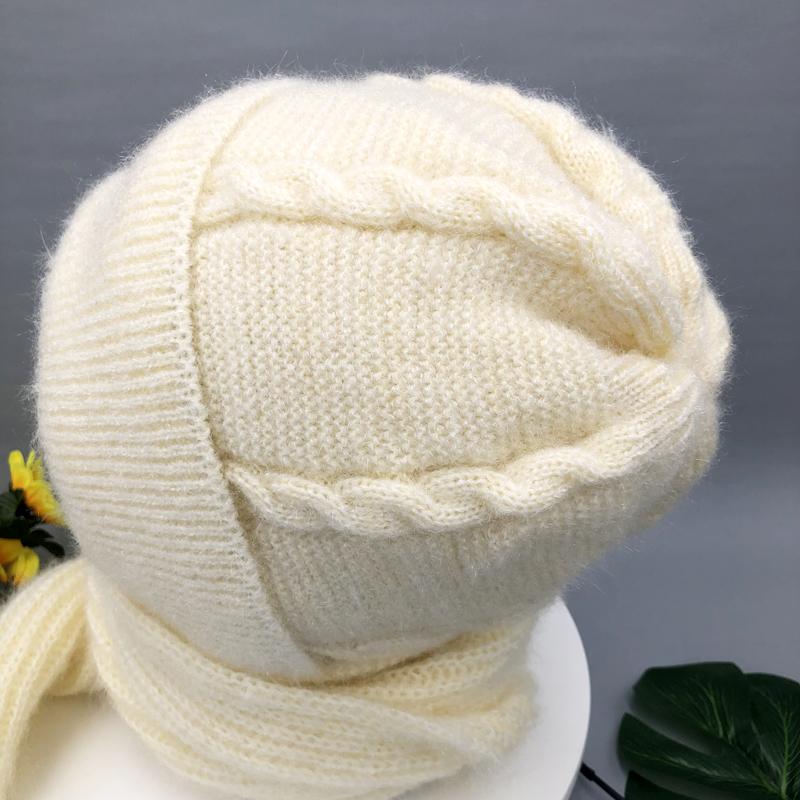 Frauen Winter Gestrickte Kapuze Hut Schal Kappe Dicke Warme Outdoor Stilvolle Schal Hüte Weibliche Herbst Headwear Mädchen Mode Elastische Mützen