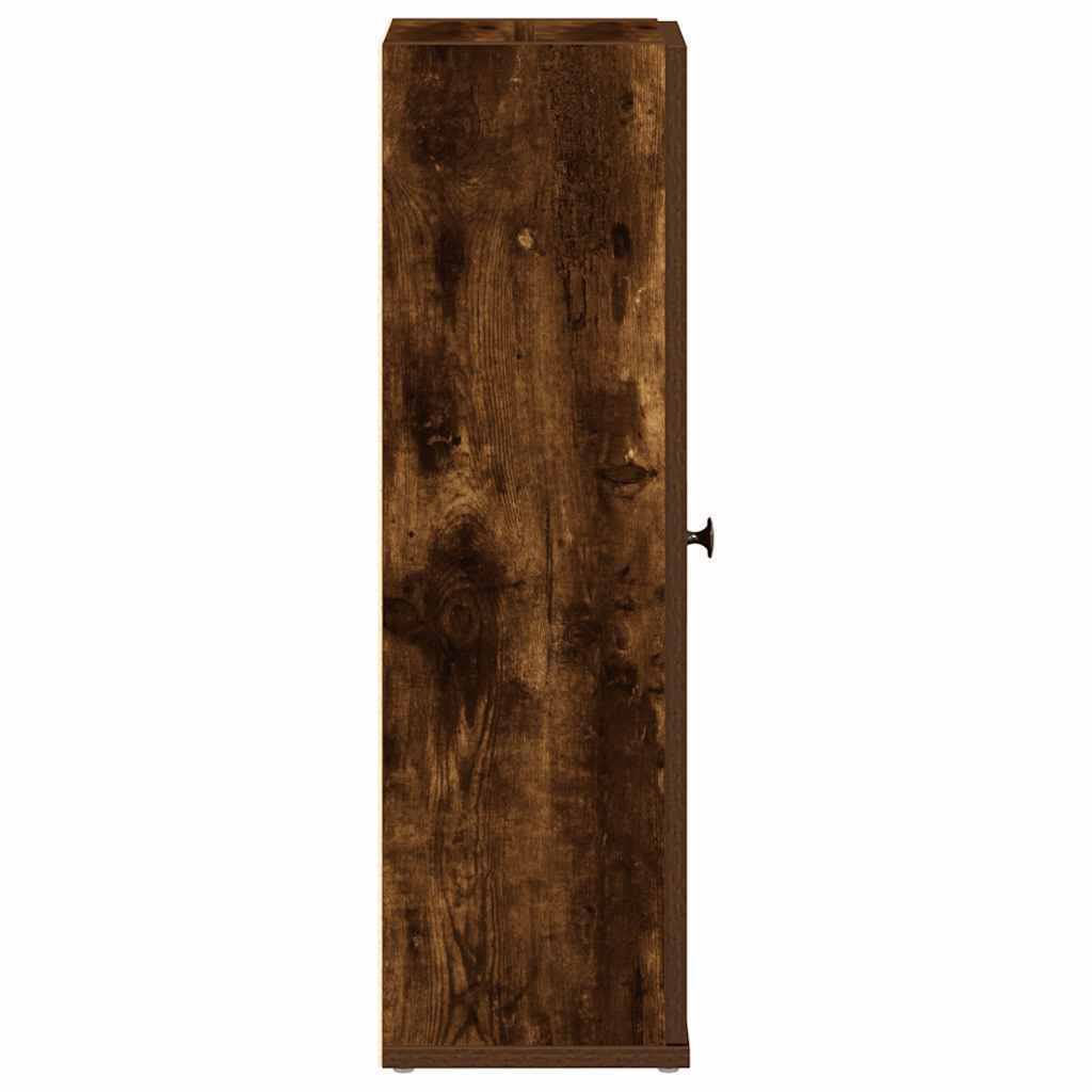 Bathroom Cabinet with Toilet Paper Holder Smoked Oak Finish 20.5 X 22 X 72 Cm