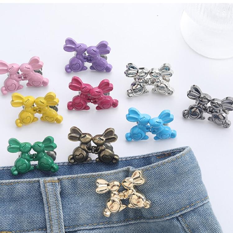 Rabbit Shape Adjustable Jean Button Waist Buckle Snap Pants Buckle Fastener