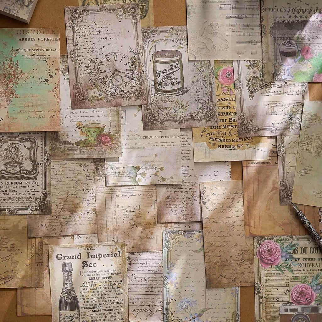 Flourishing Echo: Retro European & American Journal DIY Background Paper