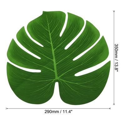 14" Green Palm Leaves,12 Pcs Artificial Palm Leaves Fake Palm Leaf Simulation Tree Leaves for Home Hawaiian Beach Party,Style 17