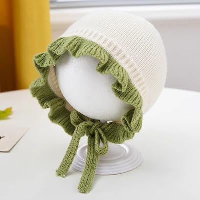 Autumn And Winter Baby Warm Lace Baby Knitted Hat Knitted Thickened Baby Ear Protection Hat Baby Knitted Hat Baby