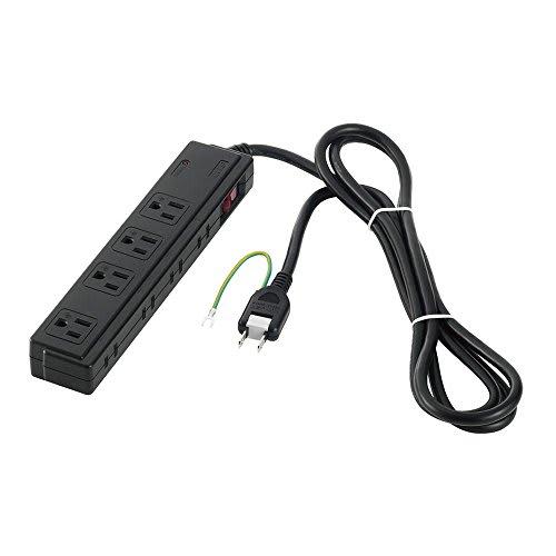 BUFFALO 2/3 Pin Power Tap 4+4 Port Type Lightning Surge Prevention/With Central Switch 2m Black BSTAPSDC820BK