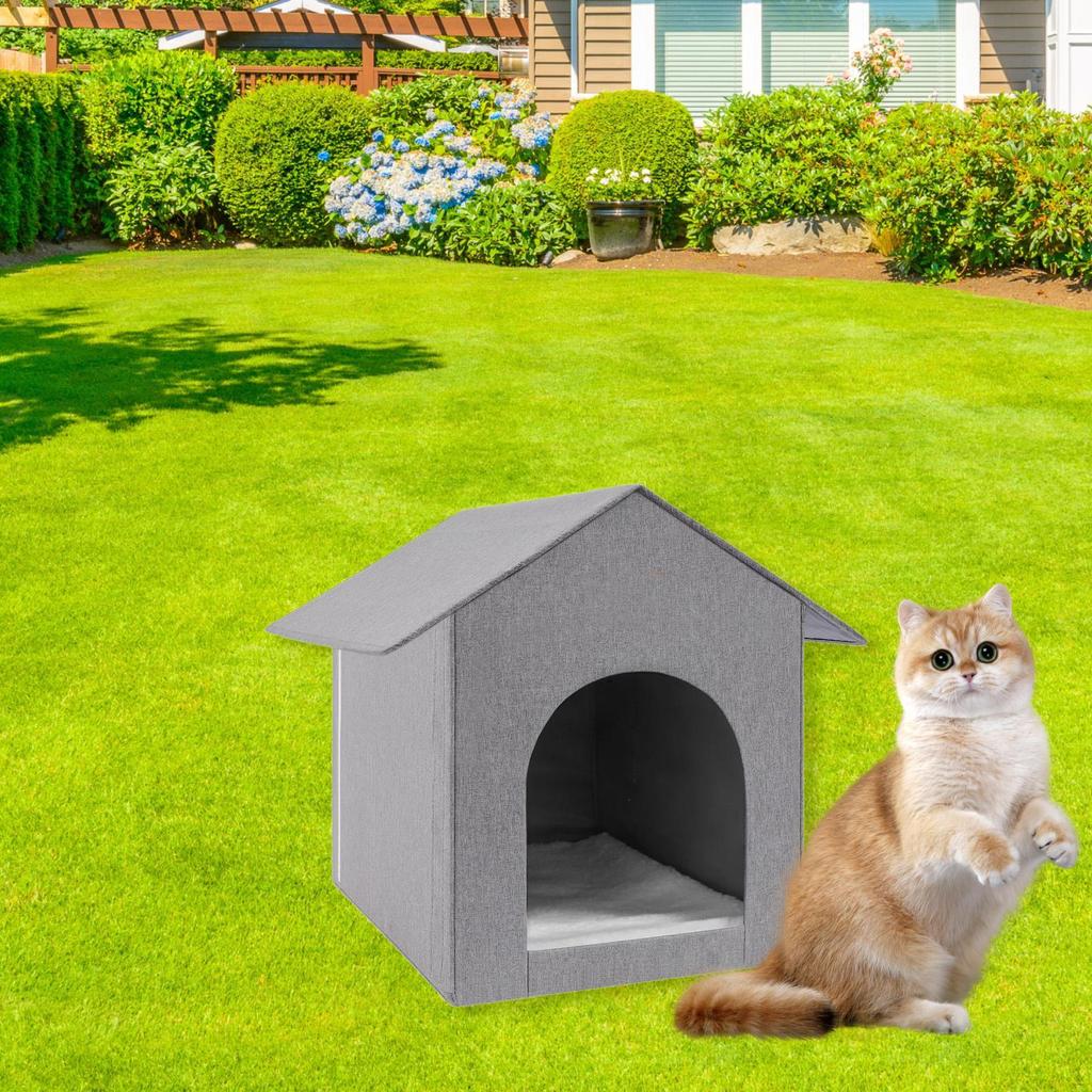 Cat Bed Hideaway Outdoor Pet Shelter Modern All Season Soft Cave House Sleeping for