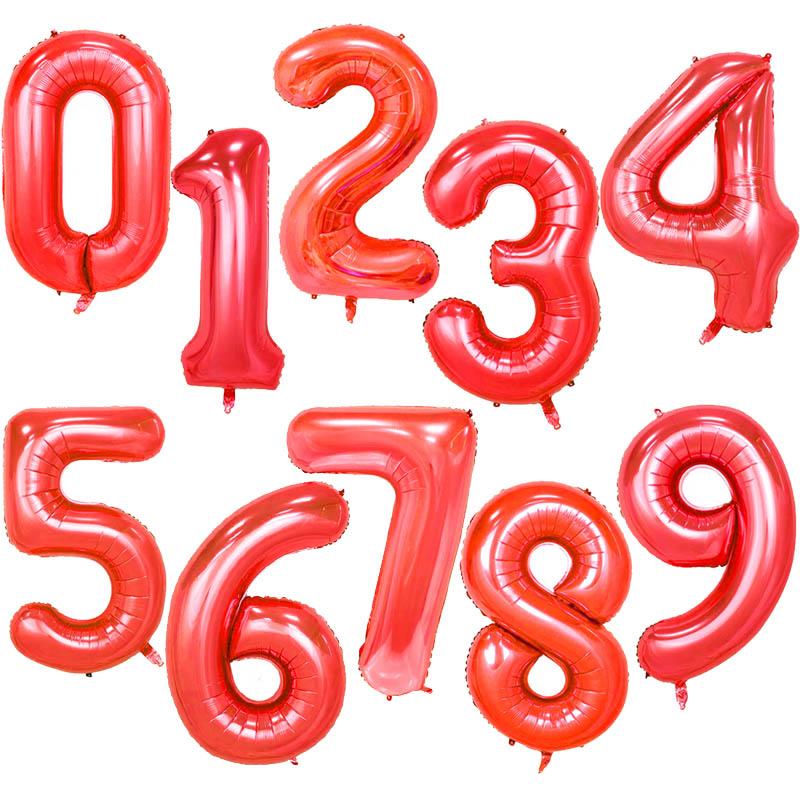 40Inch Big Foil Birthday Balloons Helium Number Balloon 0-9 Happy Birthday Wedding Party Decorations Shower Large Figures Globos