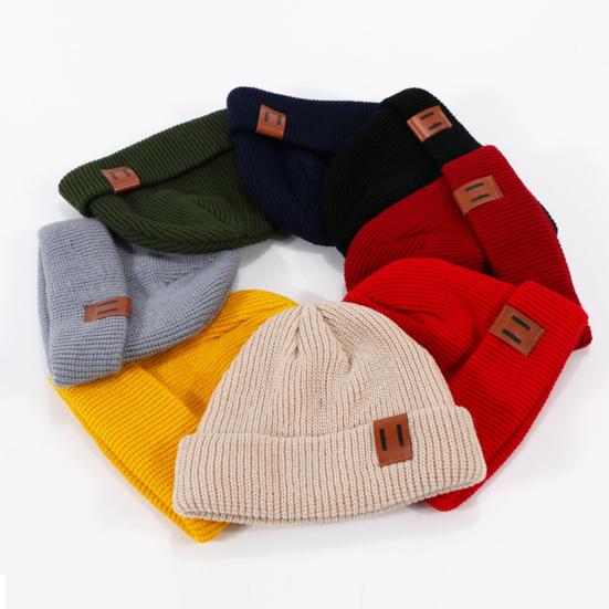 Knit Winter Hat Solid Color Fleece Lined Men Women Brimless Hat Cold Weather Outdoor Activities Breathable Hat