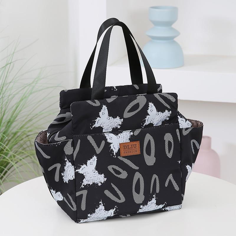 Сумка для ланча с ретро-принтом большая вместимость термоизолированная сумка для бенто ручная сумка для ланча модная сумка для мамы для работы активного отдыха 2980₽
