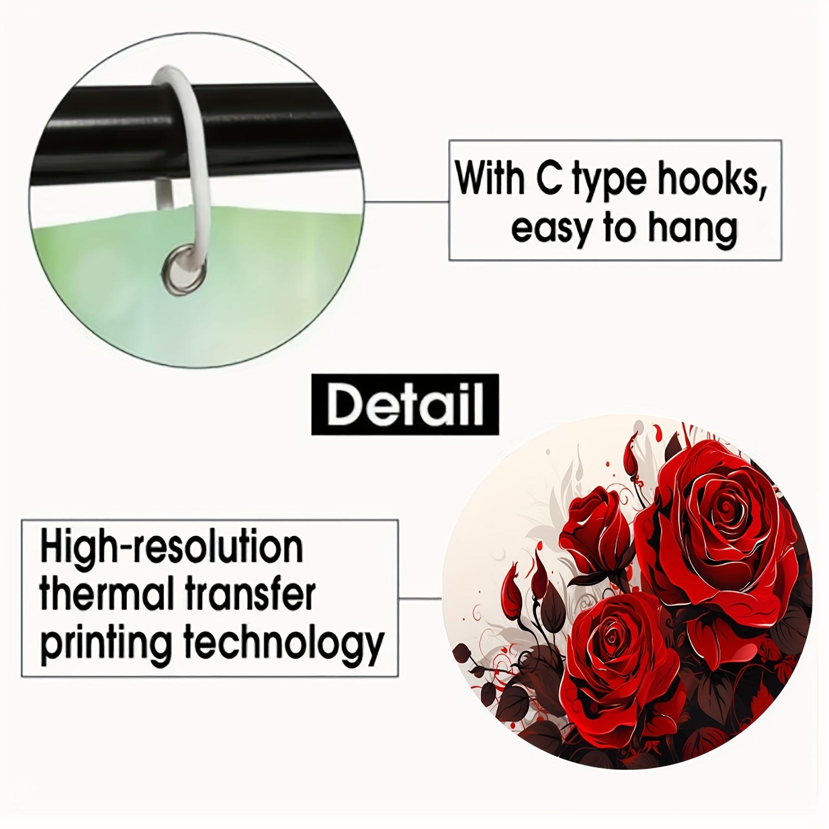 4 шт. роскошные наборы занавесок для душа с красной розой — фото 7