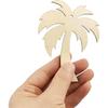 32 Pack Wood Palm Tree Cutouts Unfinished Wooden Coconut Palm Tree Hanging Ornaments DIY Flower Craft Gift Tags for Home Party Decoration Craft