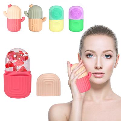1pc Portable Thickened Silicone Facial Mask Ice Tray with Cactus Design for Beauty and Massage