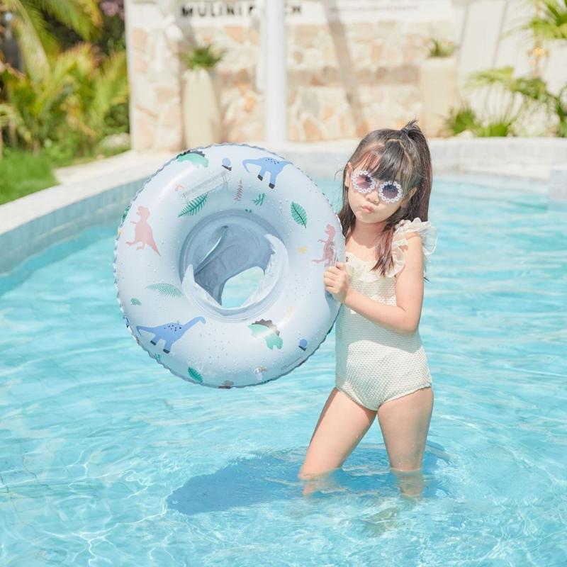 Swim Rings with Float Seat for 1-5 Years, Baby Swimming Rings with Safe Handle