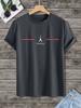 Summer 100% cotton men's loose size comfortable Paris letter print slim casual sports round neck short sleeve T-shirt top