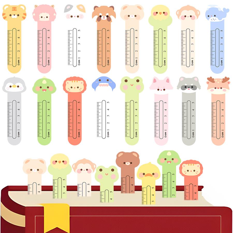 100/200pcs 10.5cm Paper Ruler Bookmarks Cute Animal Pattern Multifunctional Ruler Bookmark Stationery Gift Rewards for Students